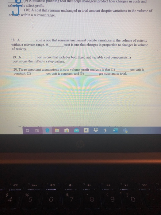 Solved J YJ A business planning tool that helps managers | Chegg.com