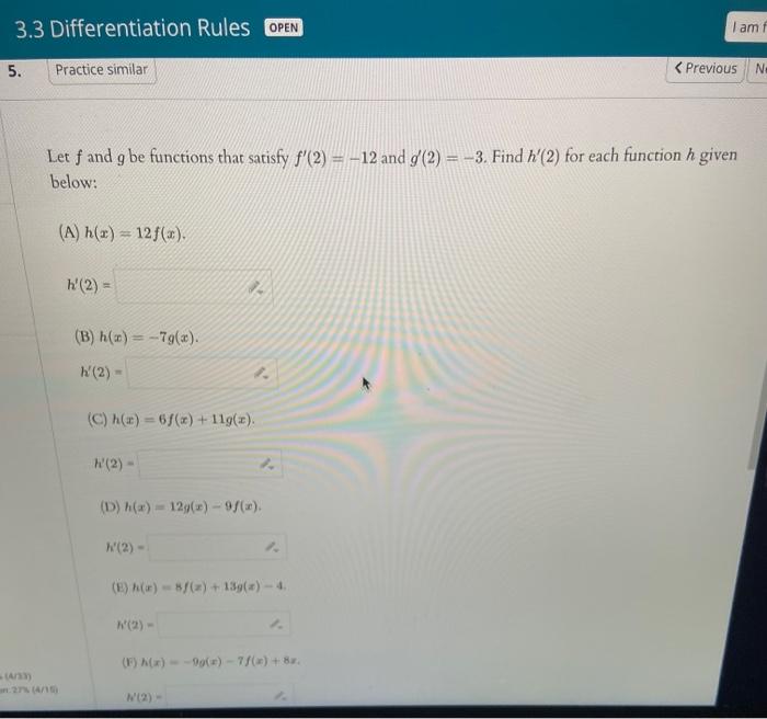 Solved Let f and g be functions that satisfy f′(2)=−12 and | Chegg.com