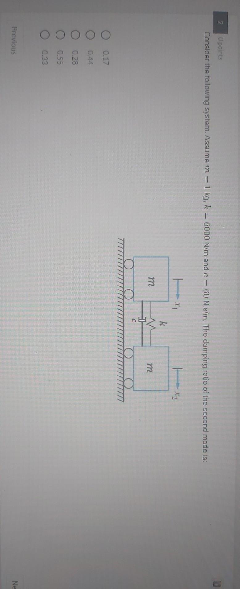 Solved TE O points Consider the following system. Assume m = | Chegg.com
