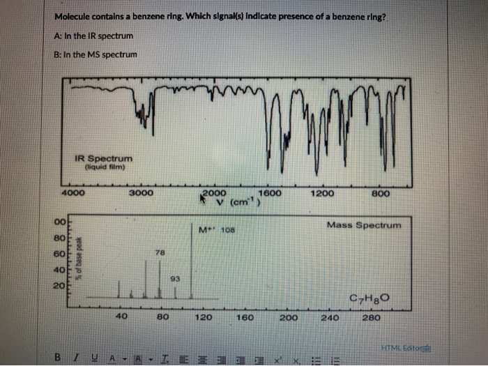 Solved Molecule Contains A Benzene Ring Which Signal S Chegg Com