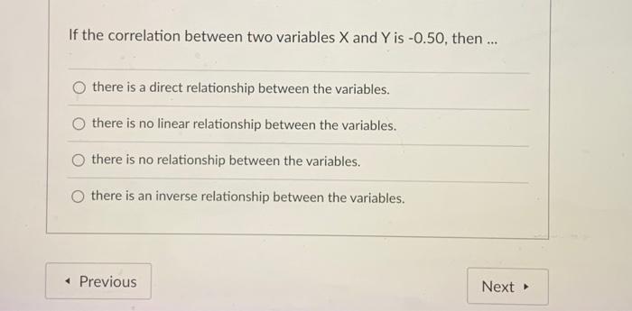 Solved If the correlation between two variables X and Y is | Chegg.com