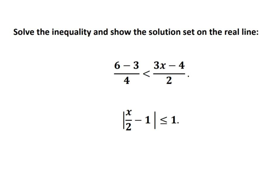 Solved Solve the inequality and show the solution set on the | Chegg.com