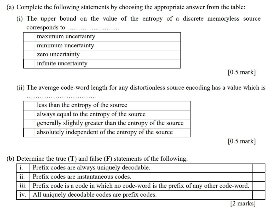 Solved (a) Complete the following statements by choosing the | Chegg.com