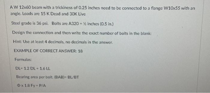 solved-a-w-12-60-beam-with-a-trickiness-of-0-25-inches-need-chegg