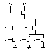 Solved: 7.5 For the gate shown in Fig. P7.5,• Pull-up transisto ...