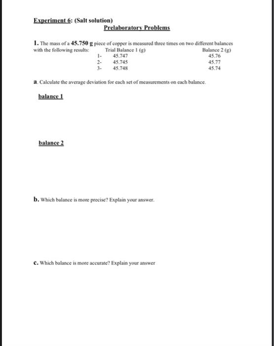 salt and chalk experiment answer key