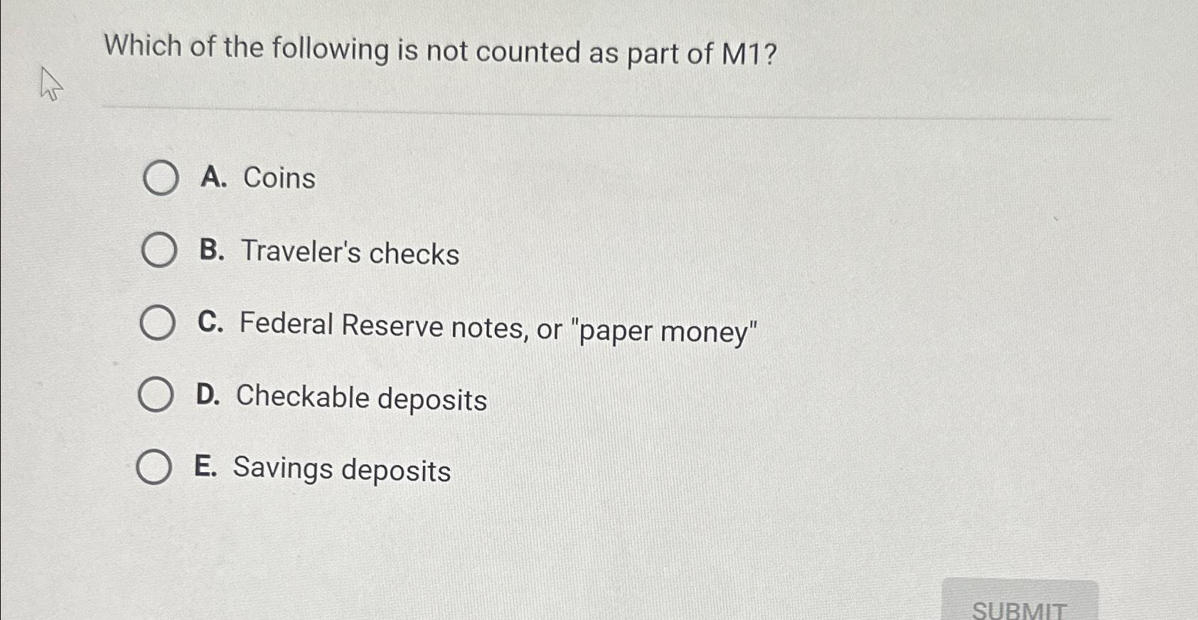 Solved Which of the following is not counted as part of | Chegg.com