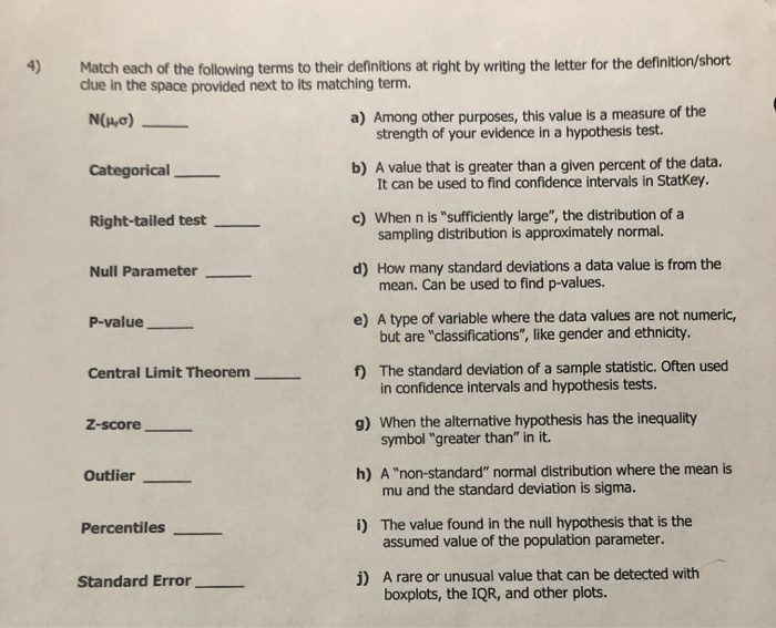 Explain the differences between the terms in each of these p