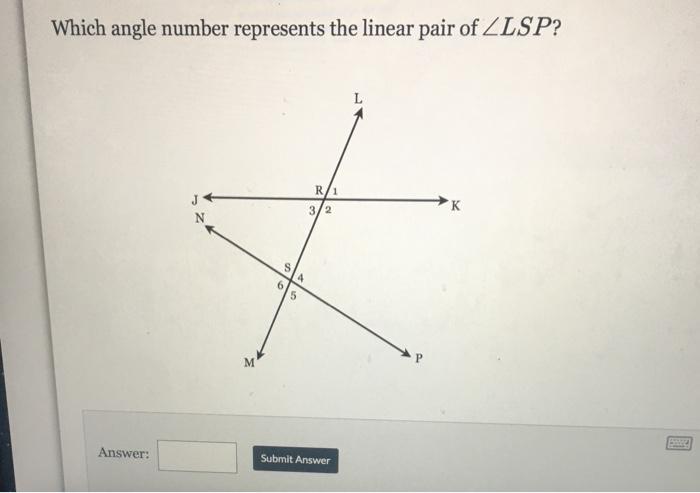 Solved Which angle number represents the linear pair of | Chegg.com ...