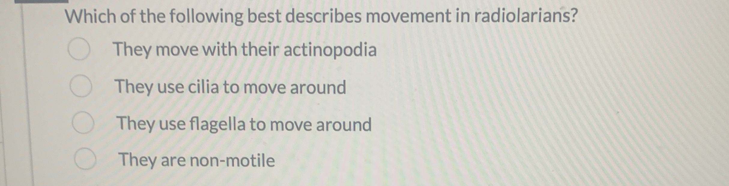 Solved Which of the following best describes movement in | Chegg.com