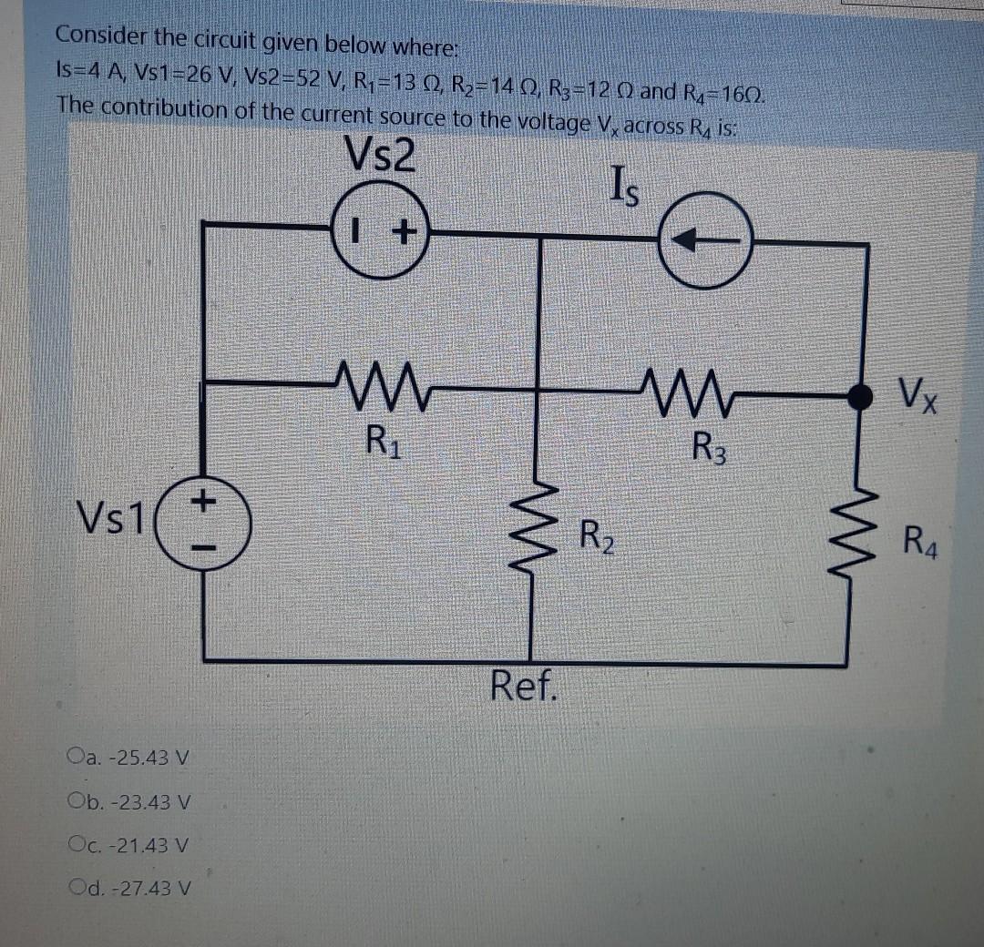 Solved Consider the circuit given below where: Is=4 A, | Chegg.com