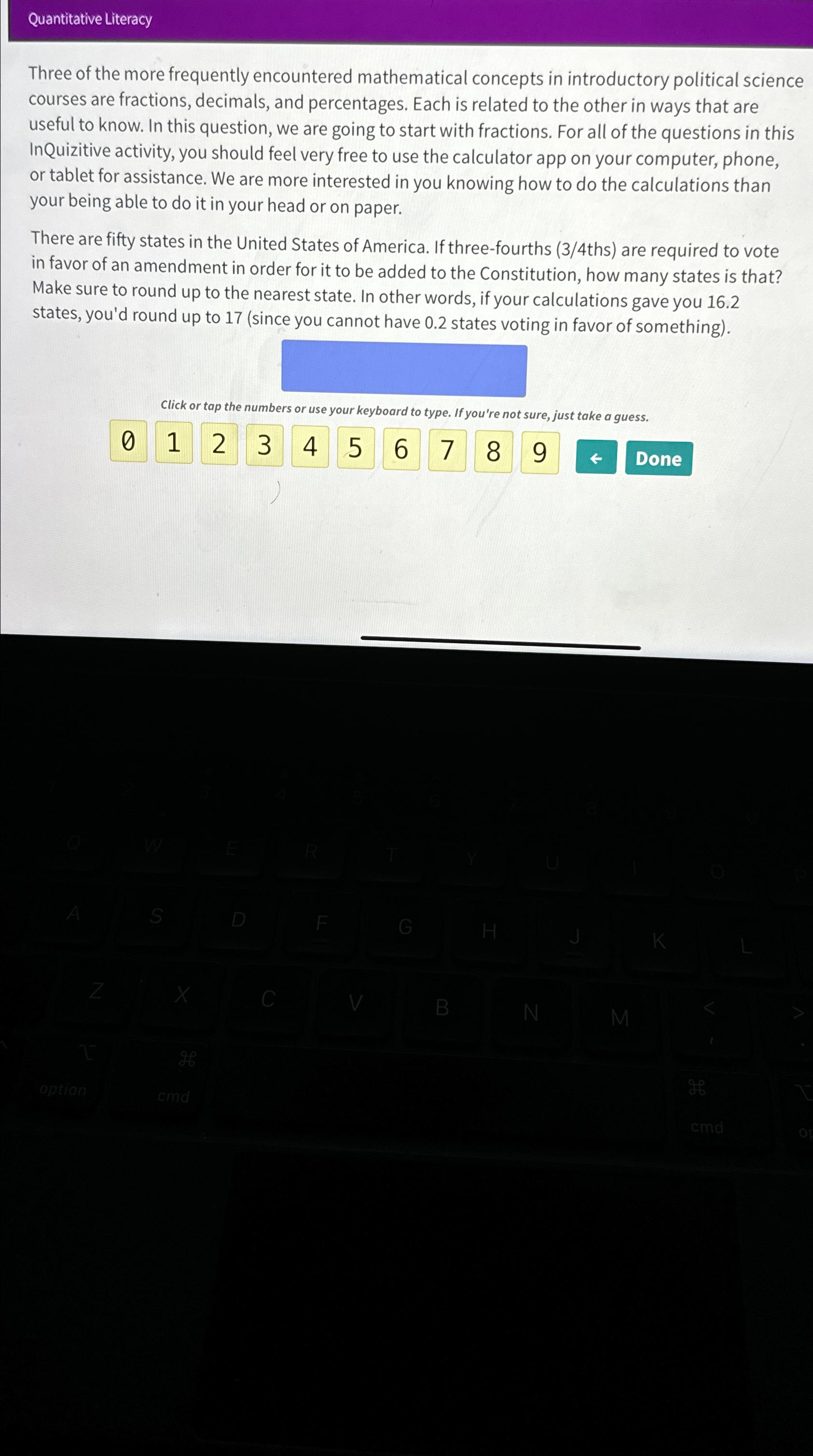 Quantitative LiteracyThree of the more frequently | Chegg.com