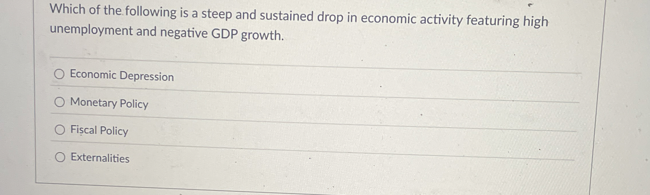 Solved Which of the following is a steep and sustained drop | Chegg.com