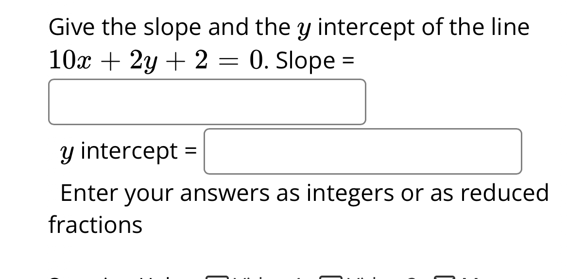 Solved Give the slope and the y ﻿intercept of the | Chegg.com