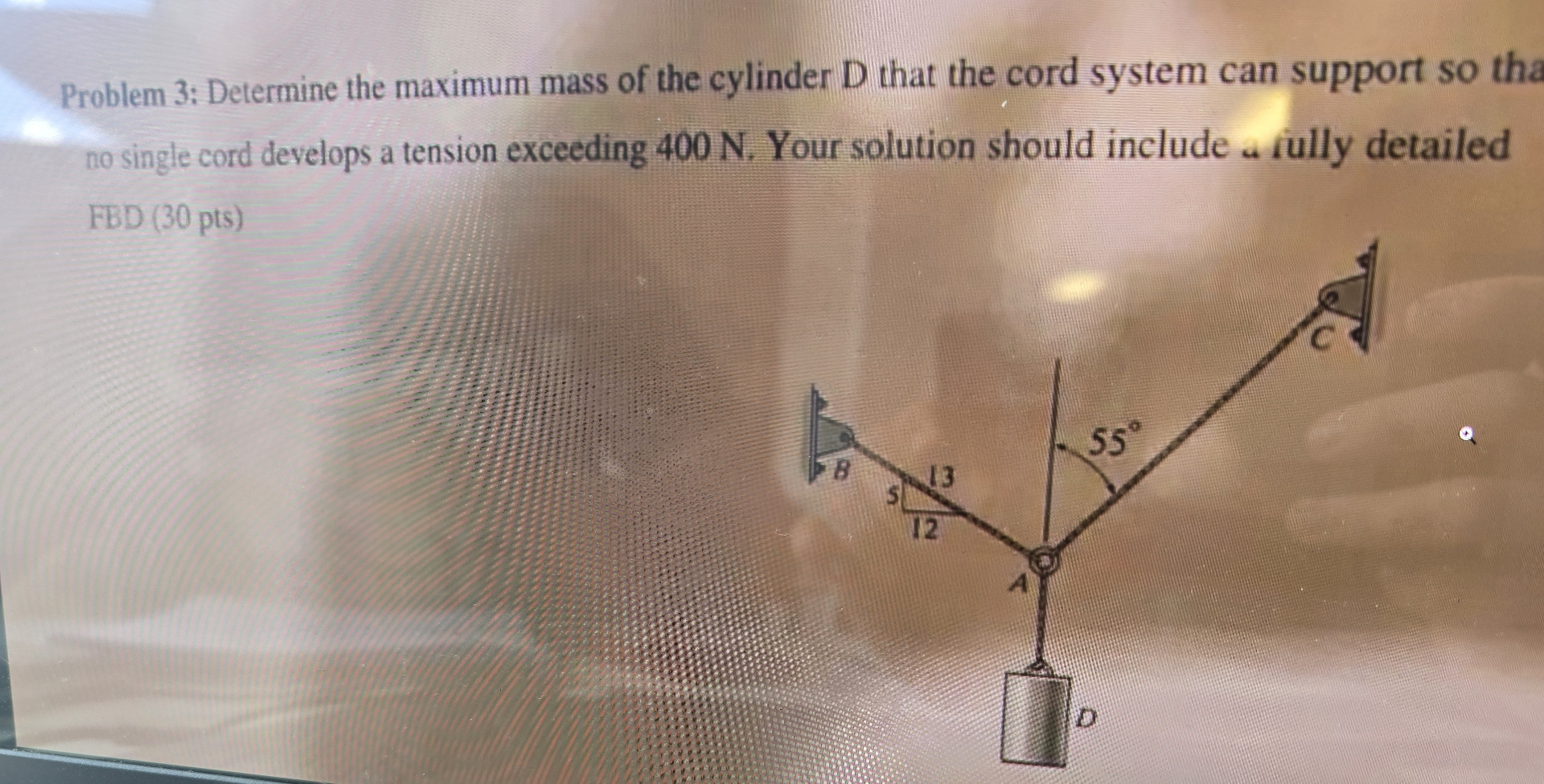 Solved Problem 3: Determine the maximum mass of the cylinder | Chegg.com
