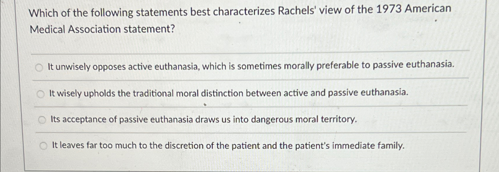 Solved Which of the following statements best characterizes | Chegg.com