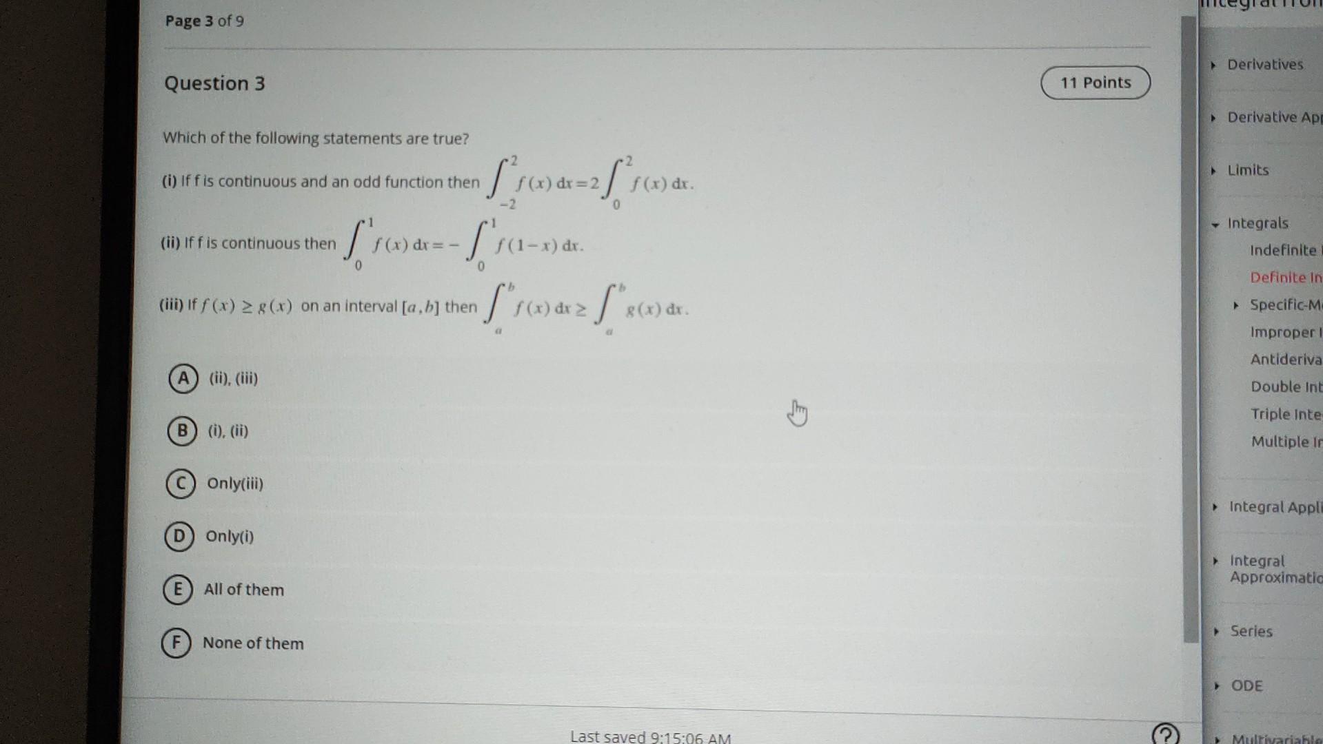 Solved Which of the following statements are true? (i) If f | Chegg.com