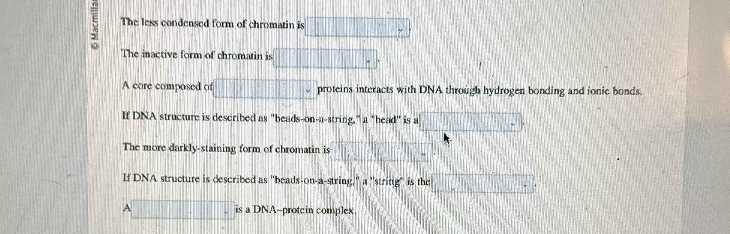 Solved The less condensed form of chromatin isThe inactive | Chegg.com