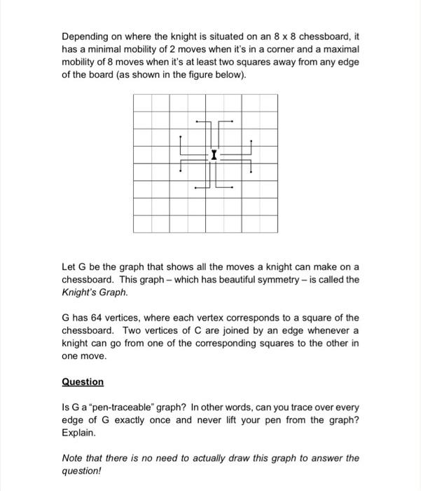 Solved Depending on where the knight is situated on an 8×8 | Chegg.com