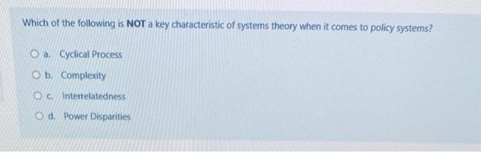 Which of the following is NOT a key characteristic of | Chegg.com