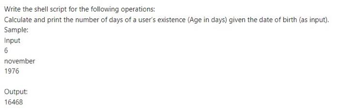 Solved Write the shell script for the following operations: | Chegg.com