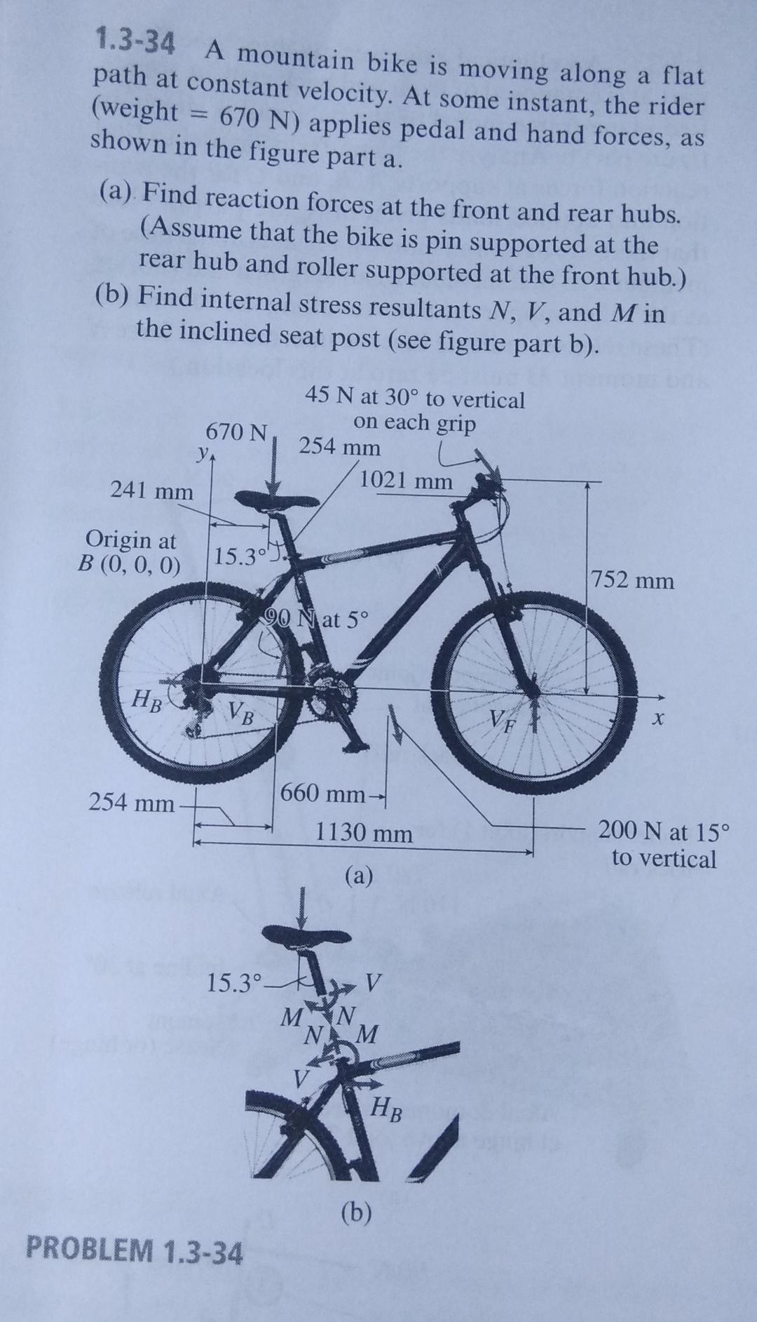 Solved 1.334 A mountain bike is moving along a flat path at