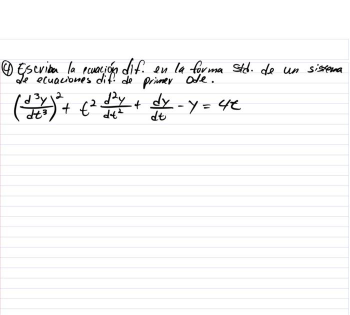 Solved write the differential equation in standard form of a | Chegg.com