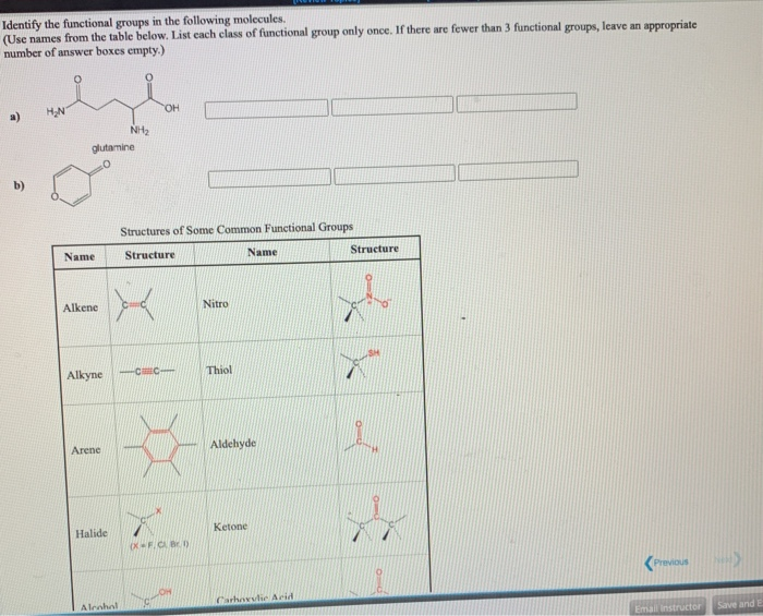 Solved Identify the functional groups in the following | Chegg.com