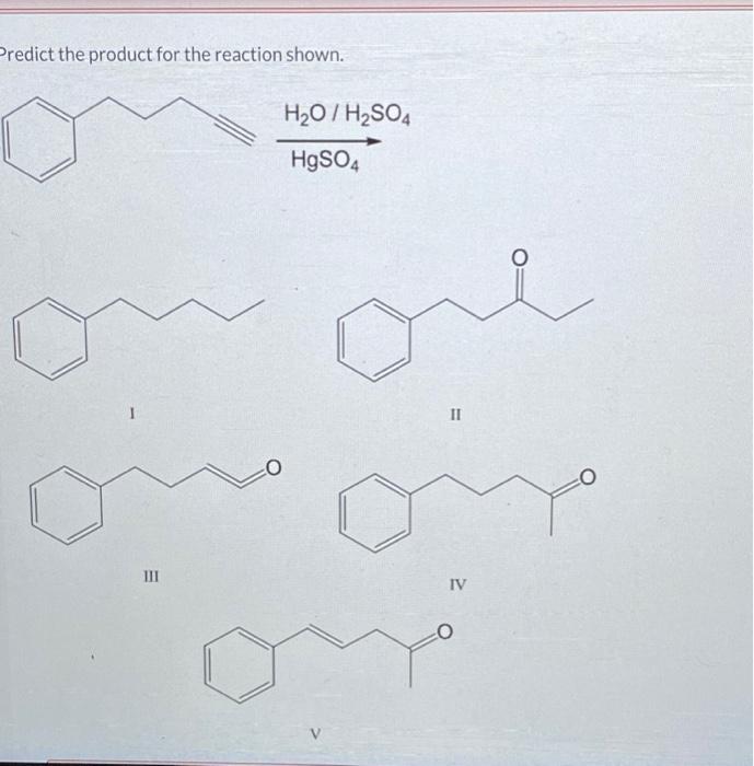 Solved Predict the product for the reaction shown. H2O7 | Chegg.com