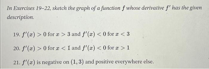 Solved In Exercises 19-22, sketch the graph of a function f | Chegg.com
