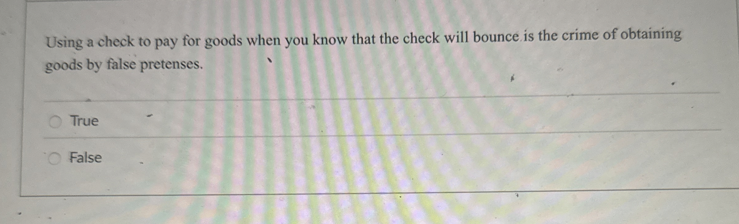 Solved Using a check to pay for goods when you know that the | Chegg.com