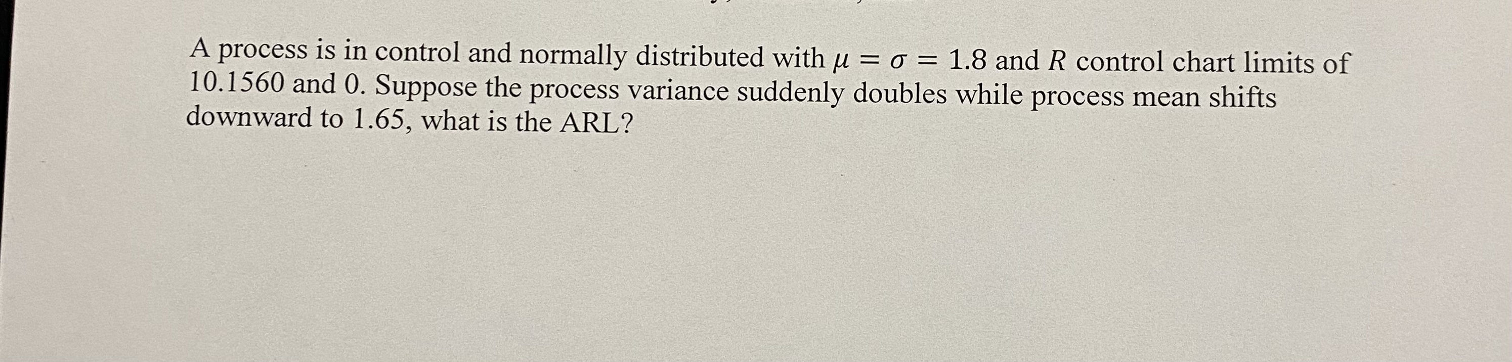 Solved A process is in control and normally distributed with | Chegg.com