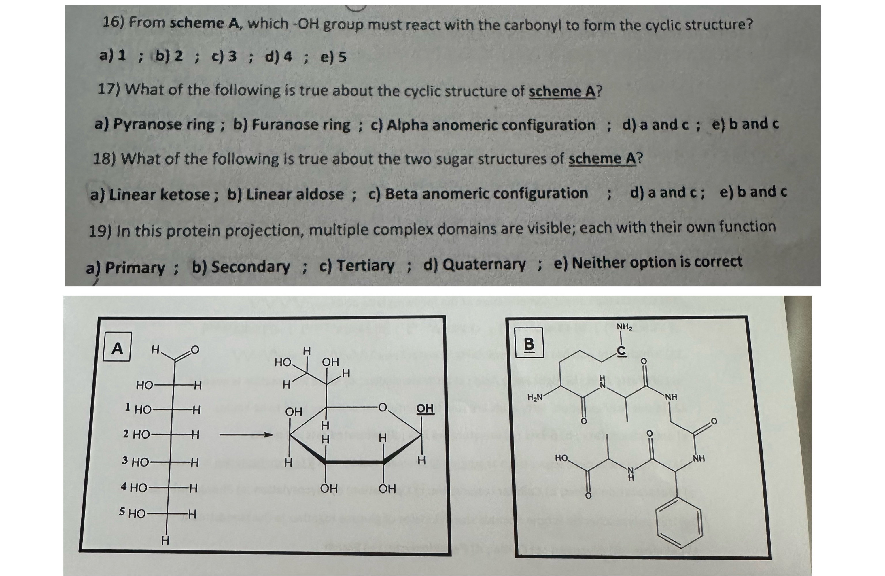 HELP WITH ALL 4 ﻿QUESTIONSFrom scheme A, ﻿which -OH | Chegg.com