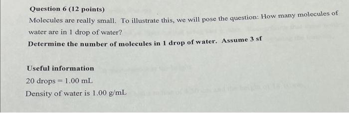 How Many Molecules Are in a Drop of Water?