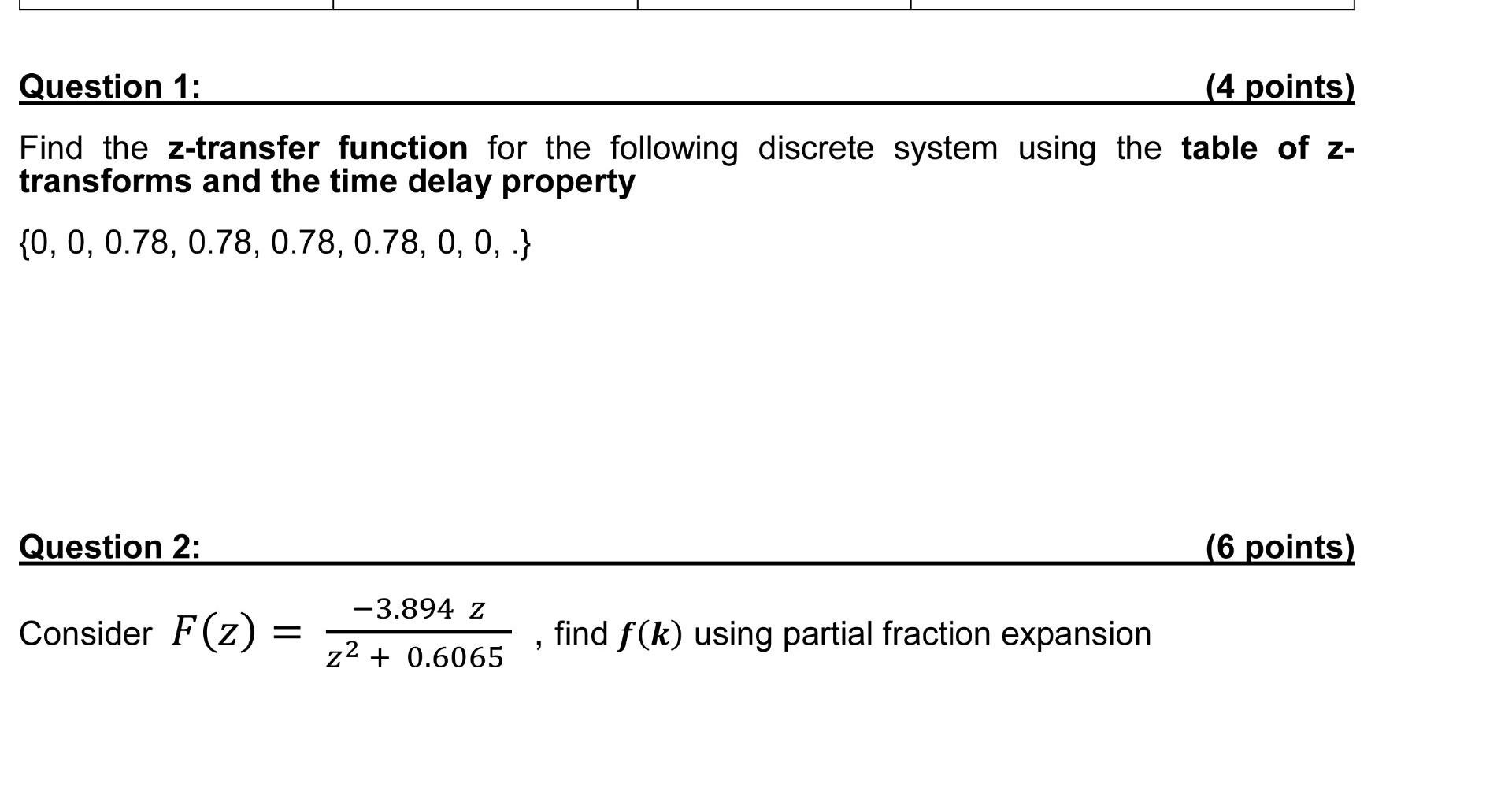 Solved Find the ztransfer function for the following