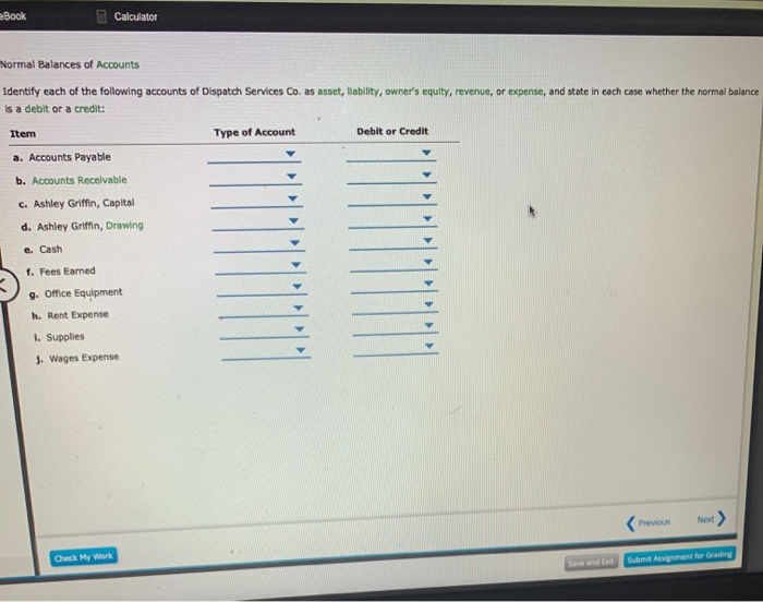 Solved EBook Calculator Normal Balances Of Accounts Identify | Chegg.com