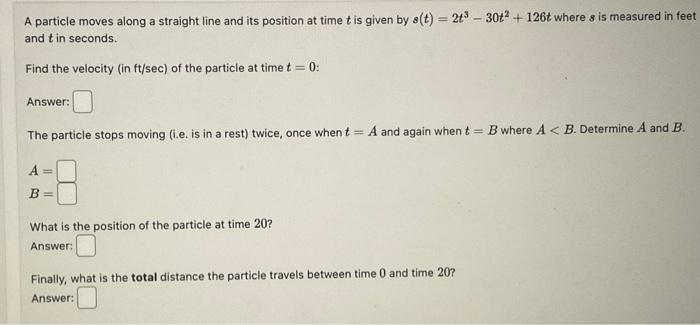 Solved A Particle Moves Along A Straight Line And Its | Chegg.com