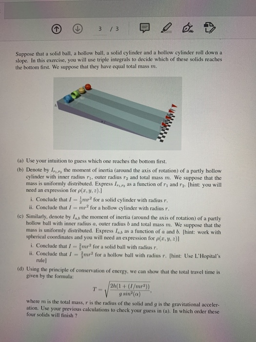 Solved 2 / 3 3. Recall That The Moment Of Inertial Of A | Chegg.com