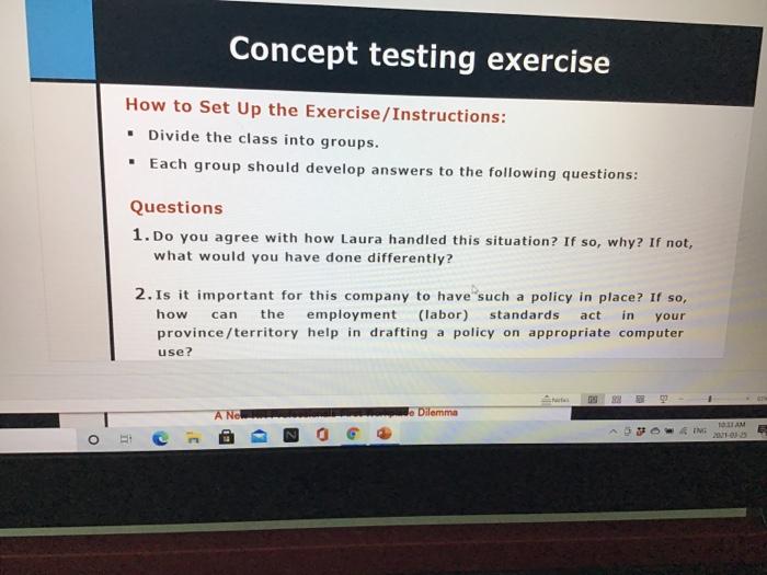 Solved Concept testing exercise How to Set Up the | Chegg.com