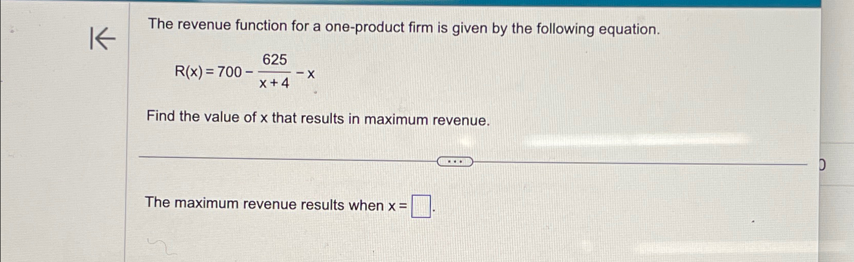Solved The revenue function for a one-product firm is given | Chegg.com
