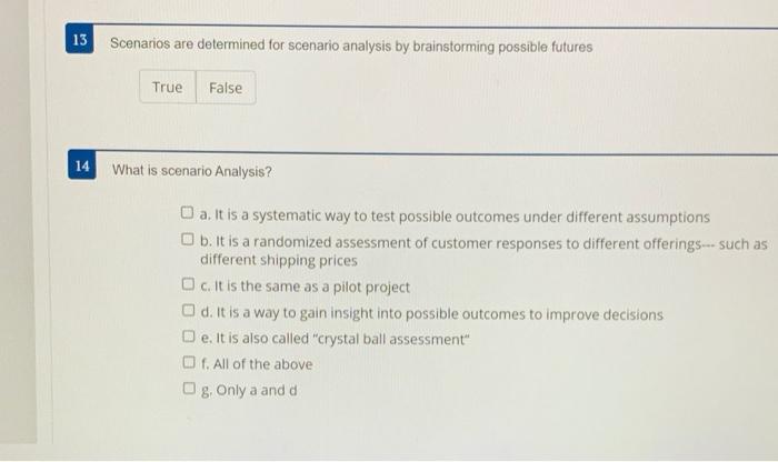 Solved 13 Scenarios Are Determined For Scenario Analysis By | Chegg.com