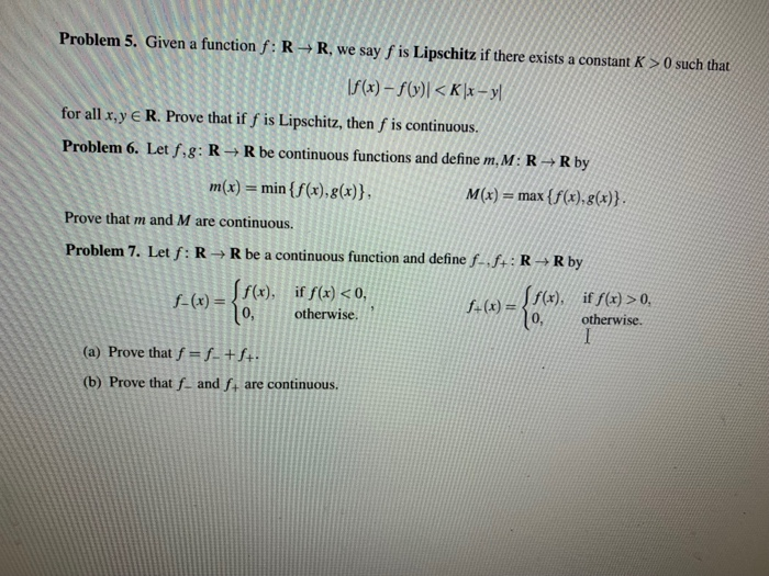 Solved Problem 5 Given A Function F R R We Say F Is L Chegg Com