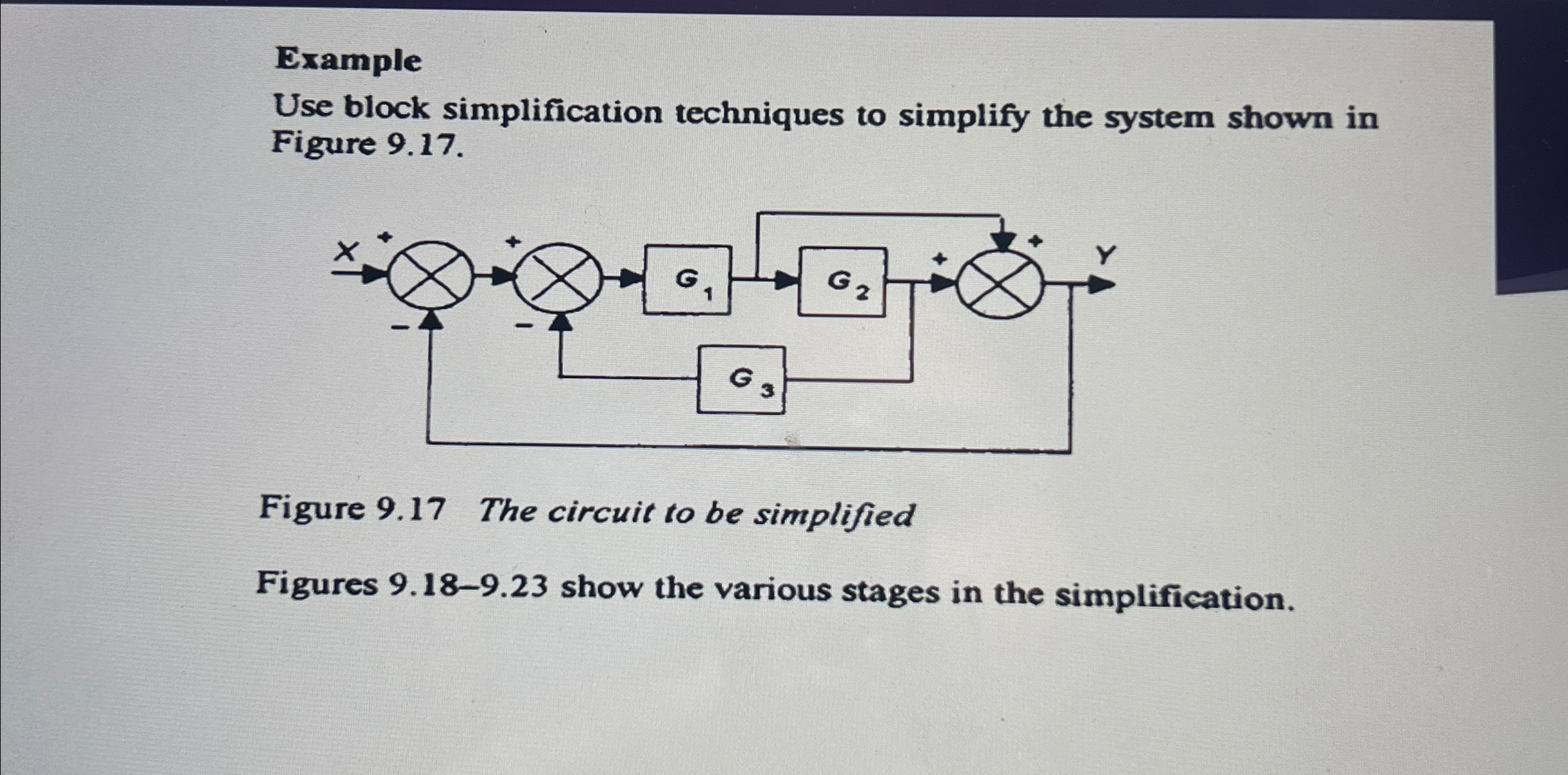 Solved ExampleUse block simplification techniques to | Chegg.com