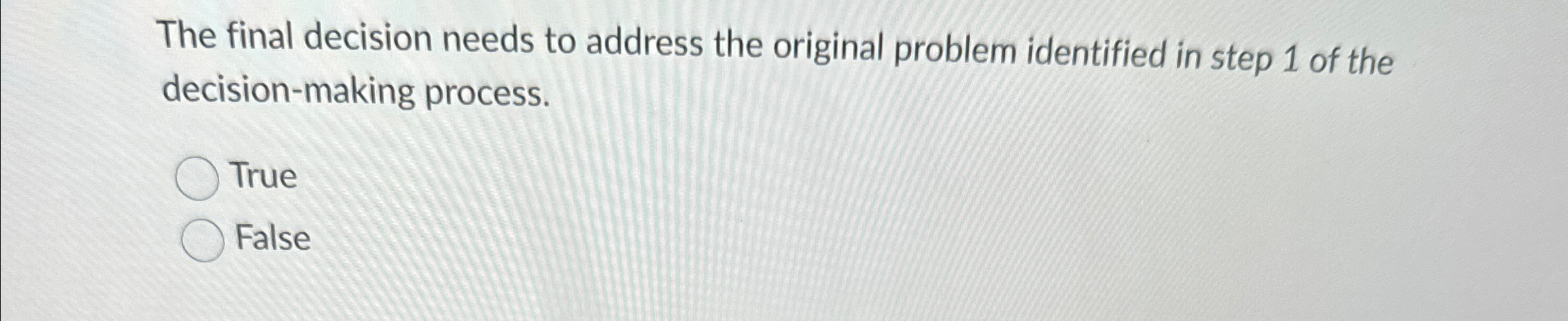Solved The final decision needs to address the original | Chegg.com