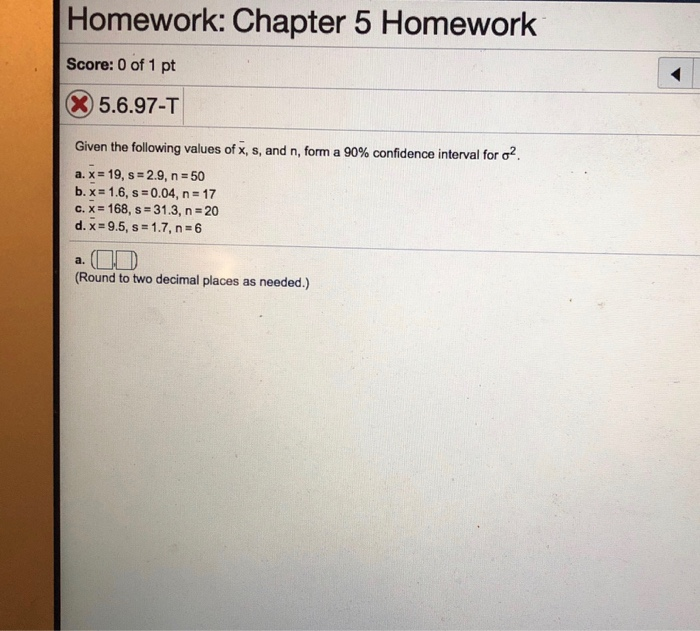 Solved Homework: Chapter 5 Homework Score: 0 Of 1 Pt X | Chegg.com