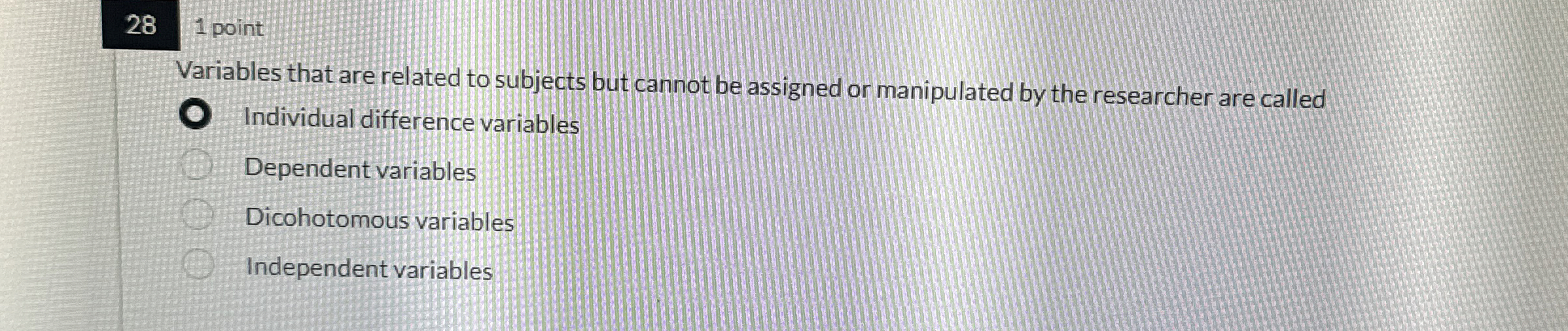Solved Variables that are related to subjects but cannot be | Chegg.com