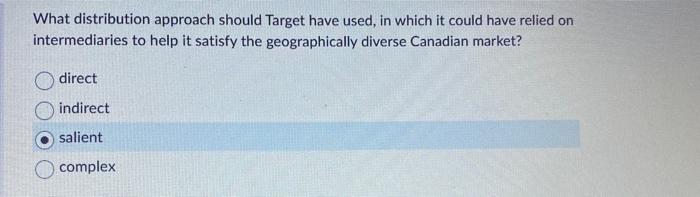 Solved What distribution approach should Target have used, | Chegg.com