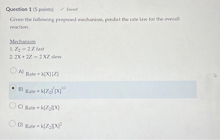 Solved Question 1 5 Points Saved Given The Following