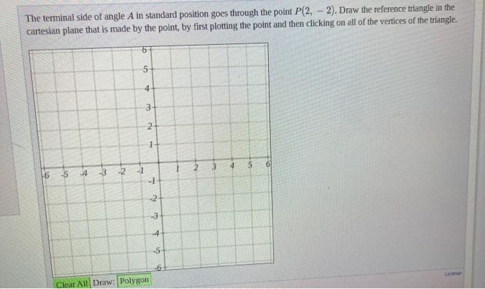 Solved The terminal side of angle A in standard position | Chegg.com