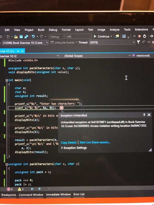 Solved For the given example, I have provided my program | Chegg.com